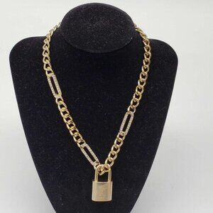Authentic Louis Vuitton Lock & Key with Unbranded Gold Plated Chain Necklace